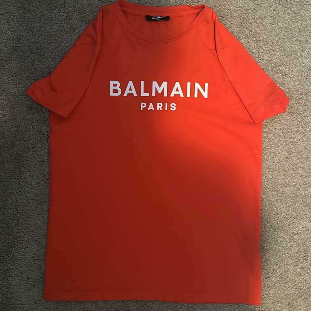 Balmain Tee (Hot Orange) Size Mens-Small